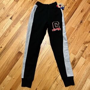 Champion Black Joggers with Gray Side Panels and Patch 'C'